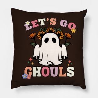 Let's Go Ghouls, Funny Halloween Design Pillow