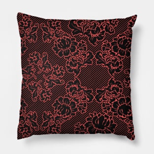 Black flowers Pillow