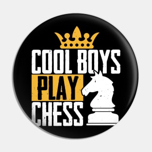 Funny Chess Gift, Cool Boys Play Chess Pin