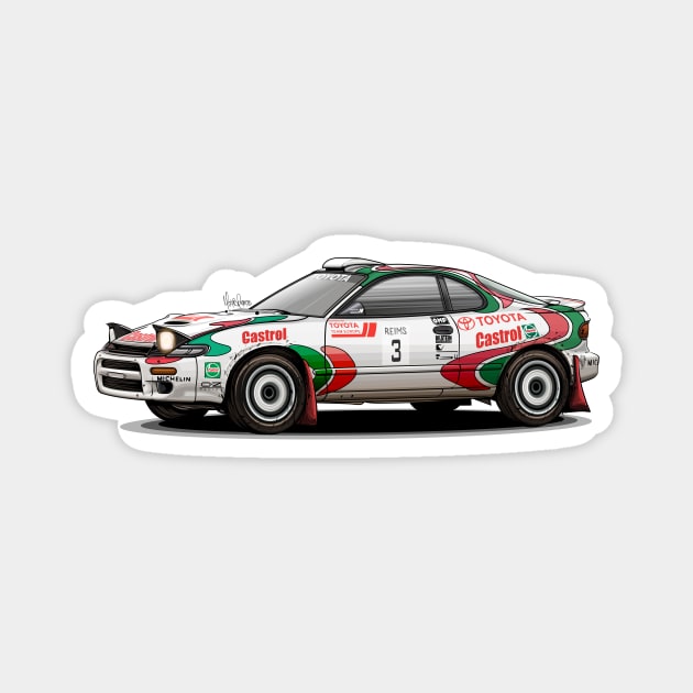 Toyota Celica ST185 GT Four WRC Magnet by Mario Ramos Rally Art