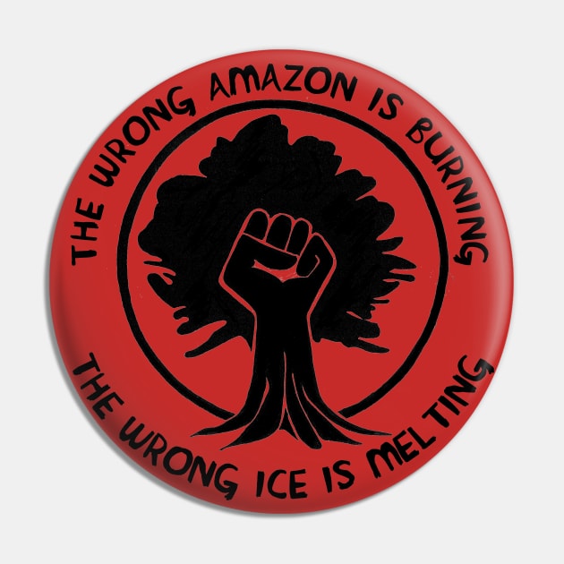 The Wrong Amazon is Burning, The Wrong Ice is Melting Pin by SpaceDogLaika