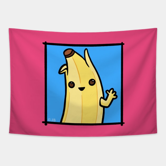 Cute Peeled Banaba Doodle Tapestry by Sketchy