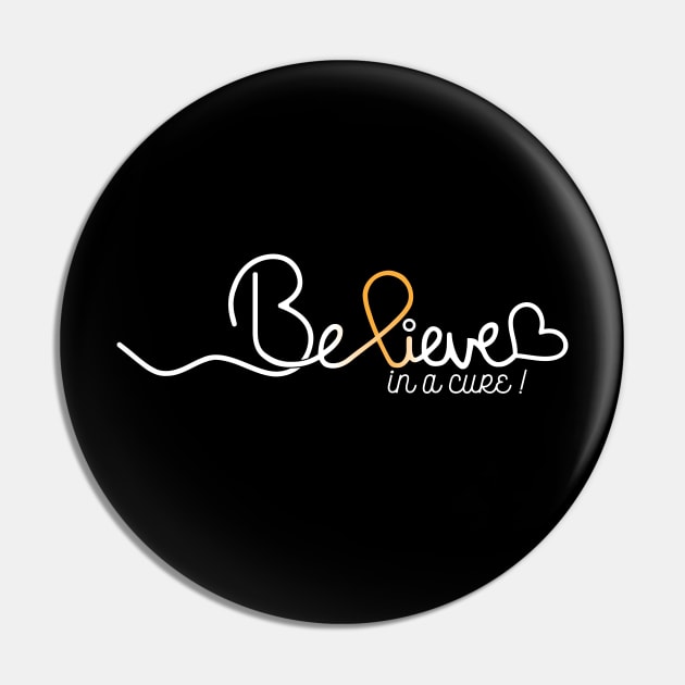 Believe- Appendix Cancer Gifts Appendix Cancer Awareness Pin by AwarenessClub