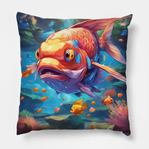 Furious Fins Pillow by animegirlnft