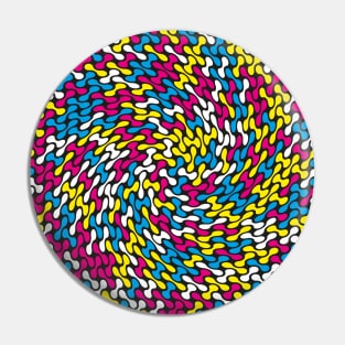 Twisted Metaballs Pattern (CMYK Colour) Pin
