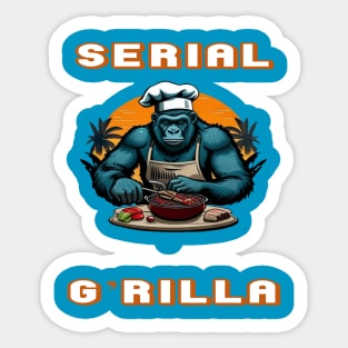 serial griller funny Barbecue Sticker for Sale by H-ALPHA