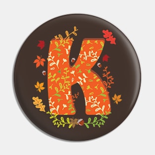 Letter K Monogram Pin