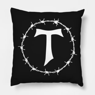 Tau Cross Barbed Wire Saint Francis of Assisi Franciscan Gothic Pillow