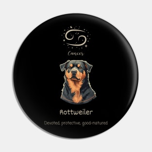 Cancer: Rottweiler - Zodiac Tarot Card Pin