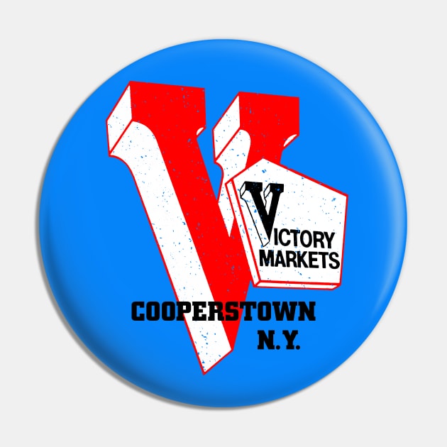 Victory Market Former Cooperstown NY Grocery Store Logo Pin by MatchbookGraphics