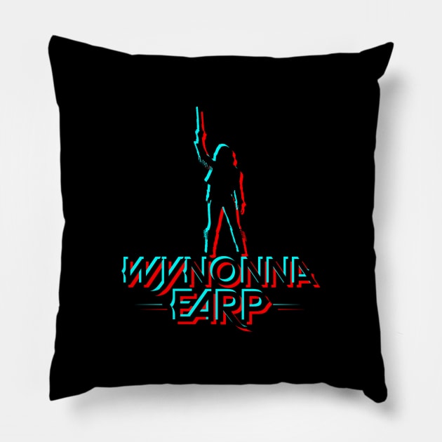 Wynonna Earp Retro Blur - Black Pillow by viking_elf