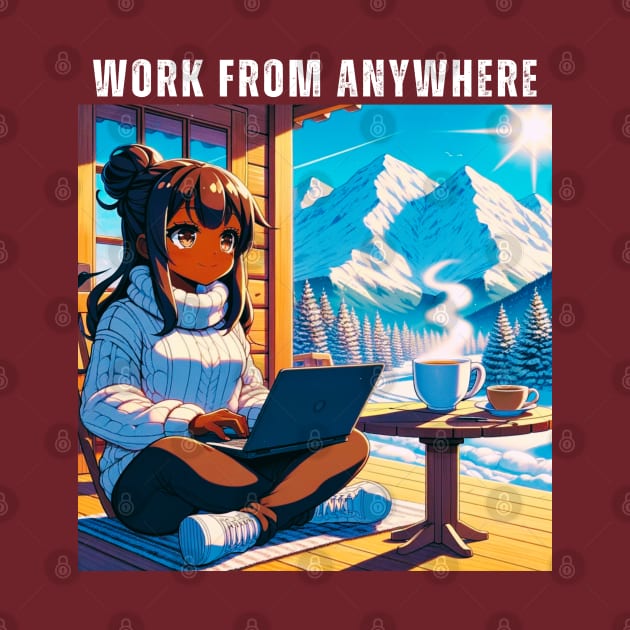 Work From Anywhere - Man in Mountains and Snow by The Global Worker