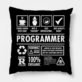 Turns Coffee Into Code Funny Programmer Pillow