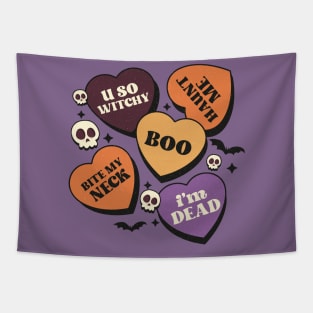 Halloween Conversation Hearts Tapestry