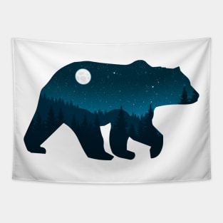 Night Forest Bear Tapestry