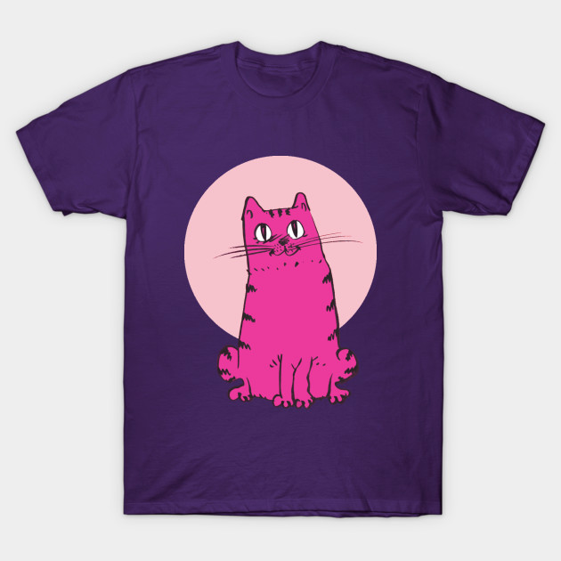 Purple Pink Cat Sweet Cartoon Purple Cat T Shirt Teepublic Uk