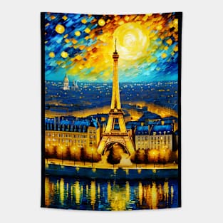 Starry night paris Tapestry