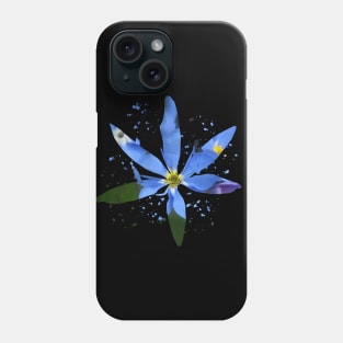 blue flowers painting with blobs Phone Case