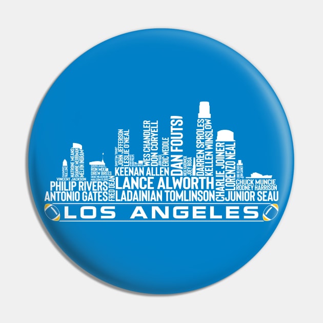 Los Angeles Football Team All Time Legends, Los Angeles City Skyline Pin by Legend Skyline