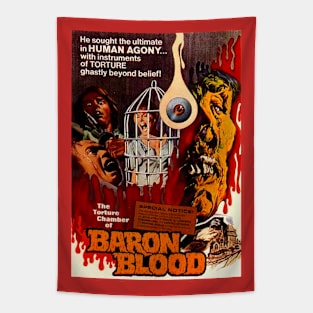 Classic Horror Movie Poster - Torture Chamber of Baron Blood Tapestry