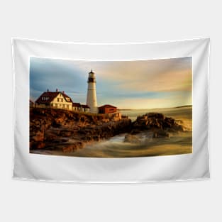 Portland Head Lighthouse At Dawn Tapestry