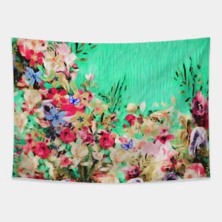 Floral and Crumpled Crepe Pattern Tapestry