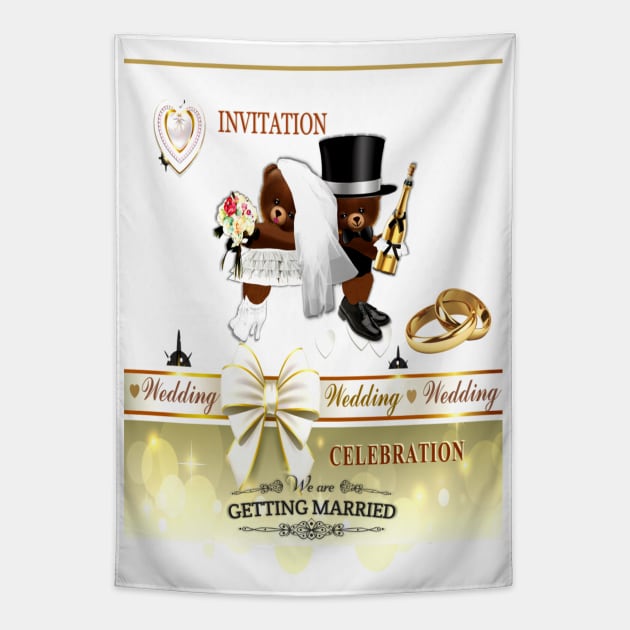 Wedding Invitation, Wedding Announcement Tapestry by KC Morcom aka KCM Gems n Bling aka KCM Inspirations