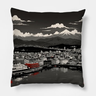 Hakodate Japan Vintage Poster Tourism Pillow