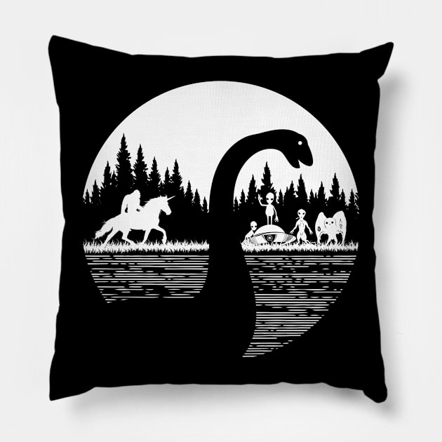 Cryptid Animals Pillow by Tesszero