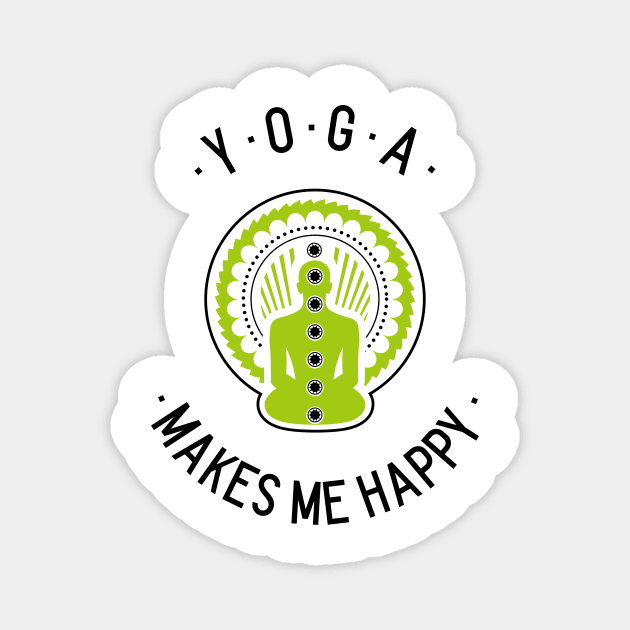 Yoga Makes Me Happy Magnet by Dosiferon