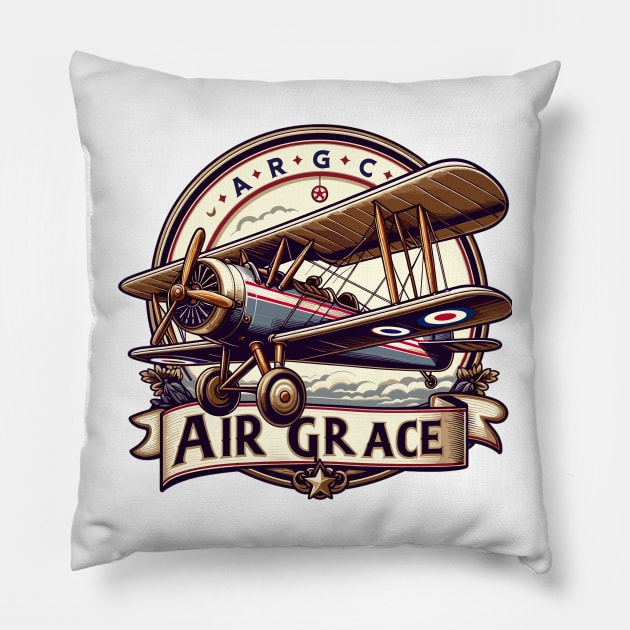 Biplane Pillow by Vehicles-Art