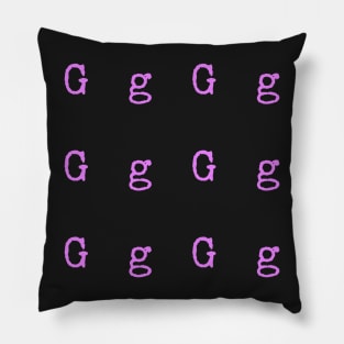 Pink Typewriter Letter G Pillow