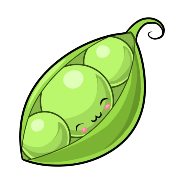 Kawaii peas vegetable by Japanese Designs