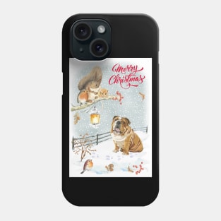 English Bulldog Merry Christmas Santa Dog Phone Case