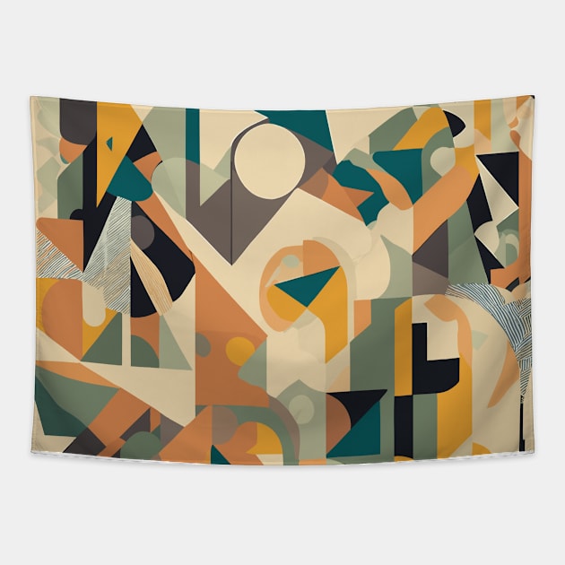 Mixed Geometric pattern Tapestry by OrbitDesigns