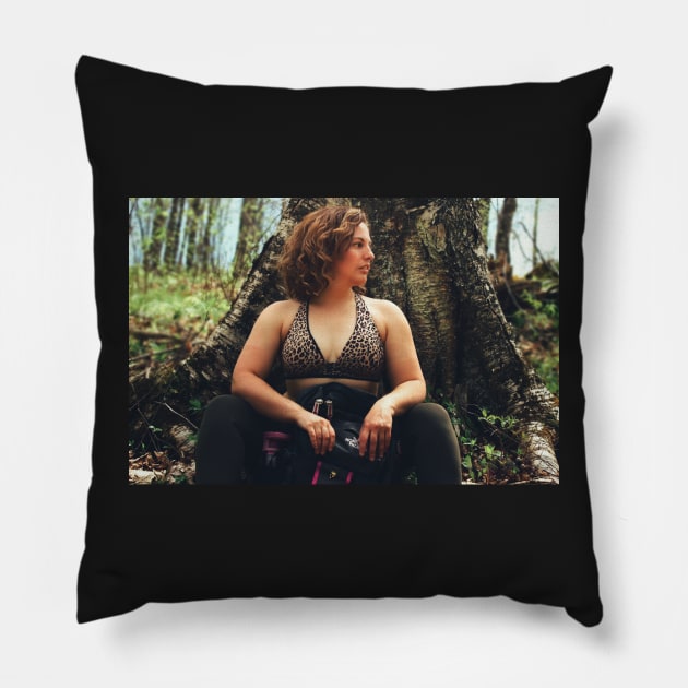 Self Portrait in the Flambeau River Forest Pillow by Isla Creek Casuals