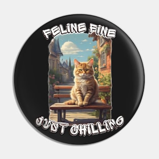 Cute Chilling Cat Pin