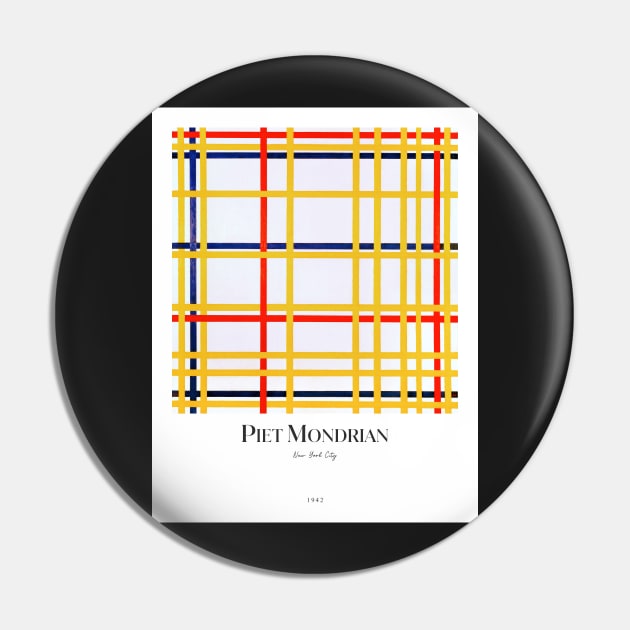 New York City by Mondrian with text Pin by MurellosArt