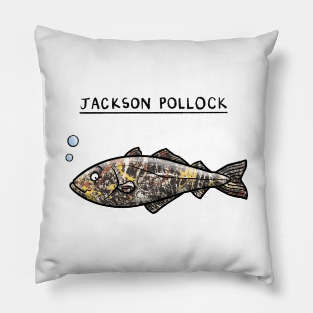 Jackson the Pollock Pillow by CarlBatterbee