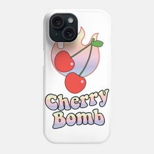 Cherry Bomb and Pastel Rainbow Flaming Design Phone Case