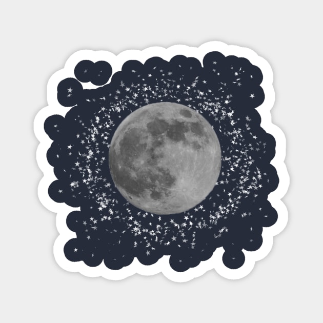 Moon and Stars Magnet by SeascapeArtist