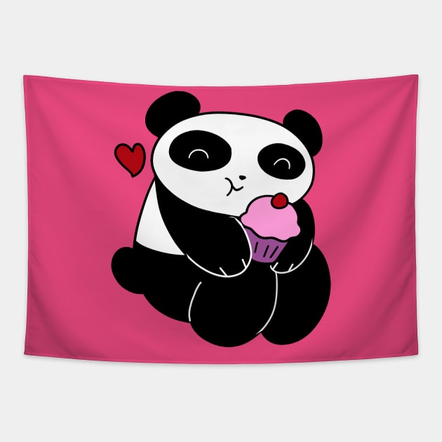 Panda Loves Cupcakes Tapestry by saradaboru