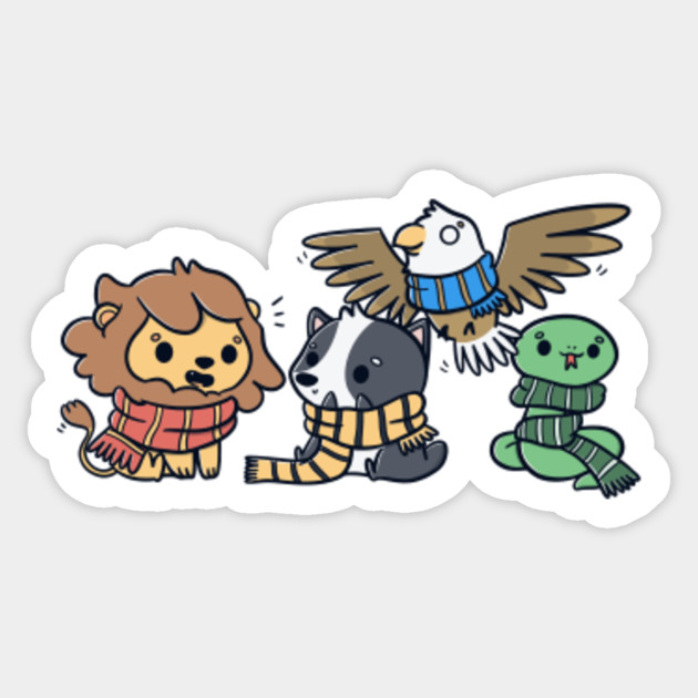 Kawaii Animals Magical School Houses Harry Potter Sticker Teepublic Uk