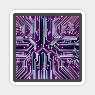 Beautiful Purple Circuits Magnet