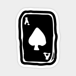 Ace of Spades Doodle White Magnet