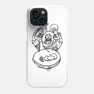 Jesus Christ at Eucharist illustration Phone Case