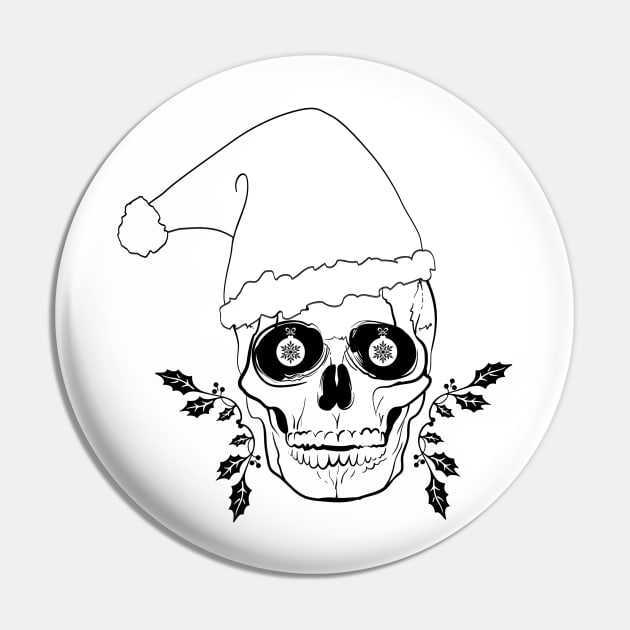 Merry Scary Christmas black Pin by Cranial Vacancy