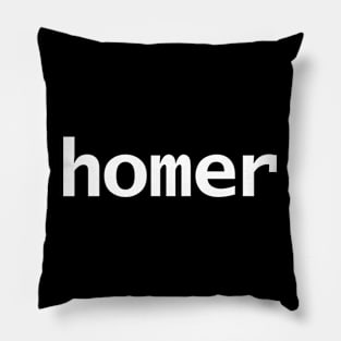 Homer Minimal White Text Typography Pillow