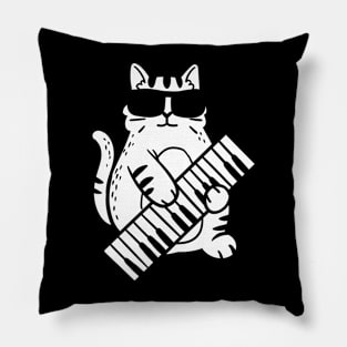 Cat Piano Keyboard Player Pillow