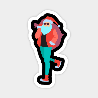 Hipster Santa Magnet